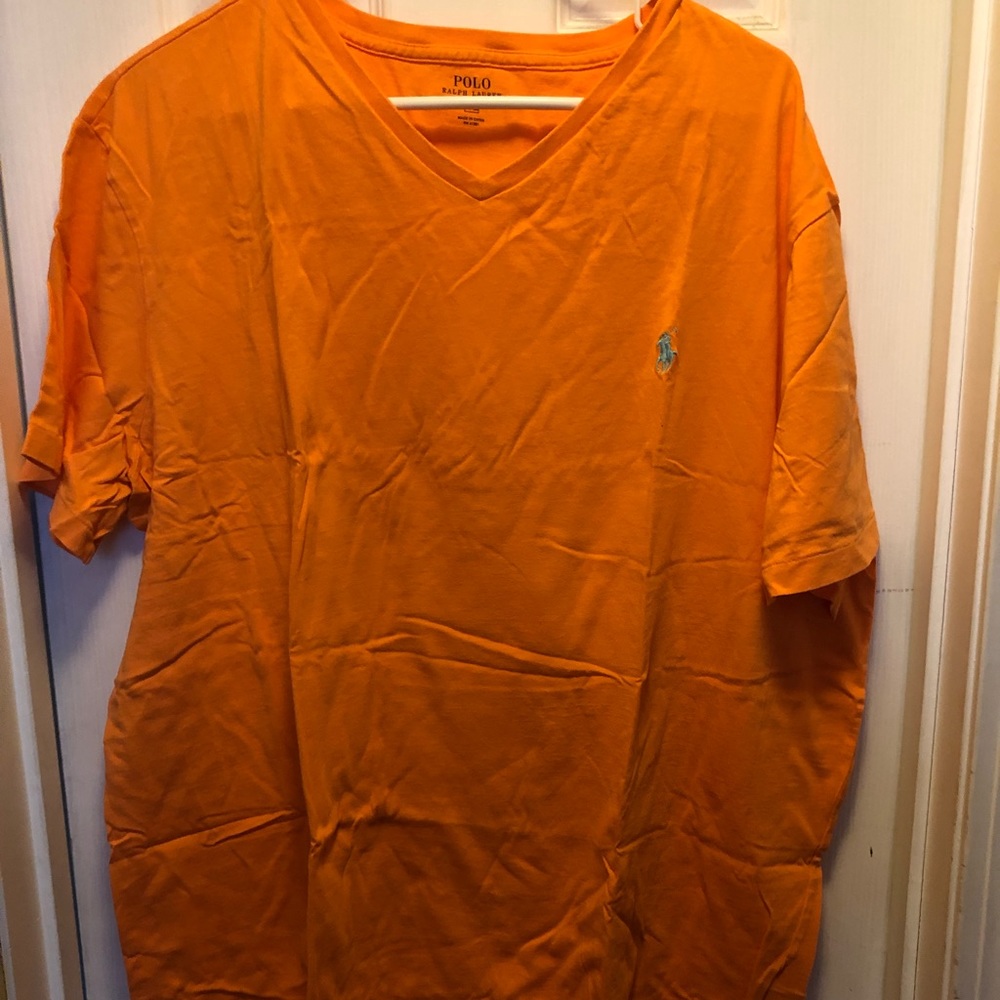 Orange V-Neck Casual Ralph Lauren T
